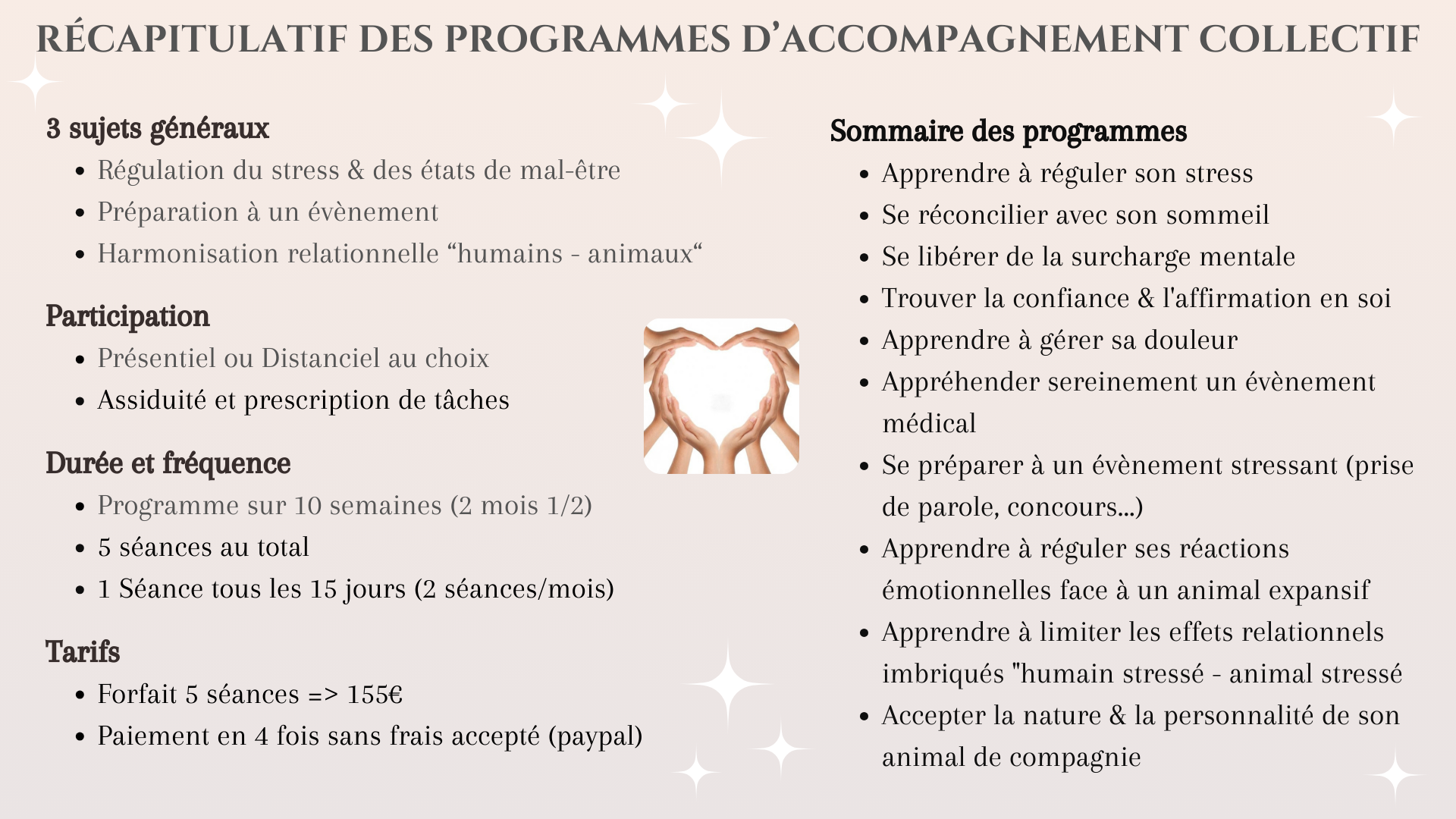 Recapitulatif detaille des programmes d accompagnement collectif