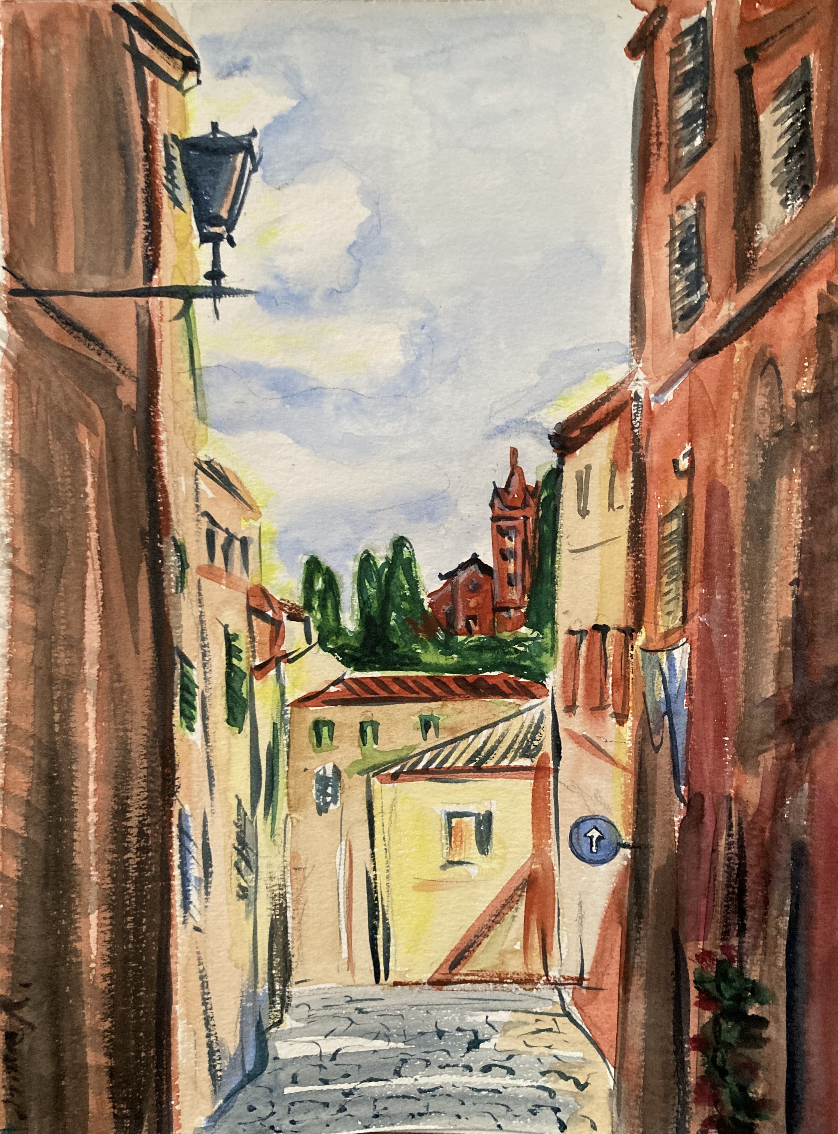 Italie sienne aquarelle irinart