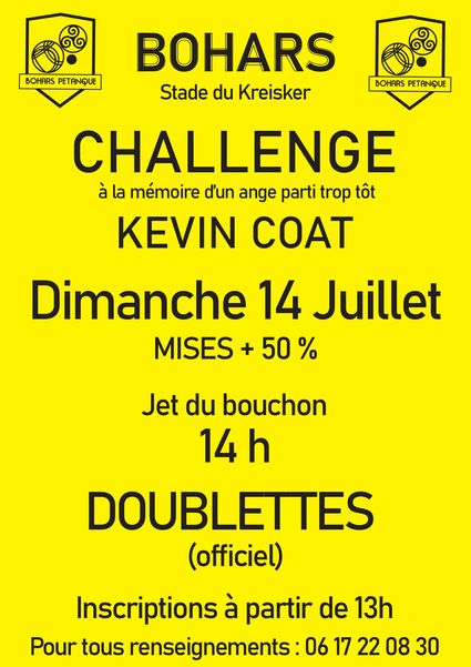 Dimanche 14 juillet : Challenge Kevin Coat