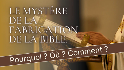 Le mystère de la fabrication de la bible.

Comment ? Pourquoi ? Quand ? Où ?
Quelles interrogations suscitées par le mystère entourant la Bible, le livre le plus sacré et le plus répandu ! Explorez les aspects mystérieux et probablement méconnus de ce merveilleux livre.
Transcription