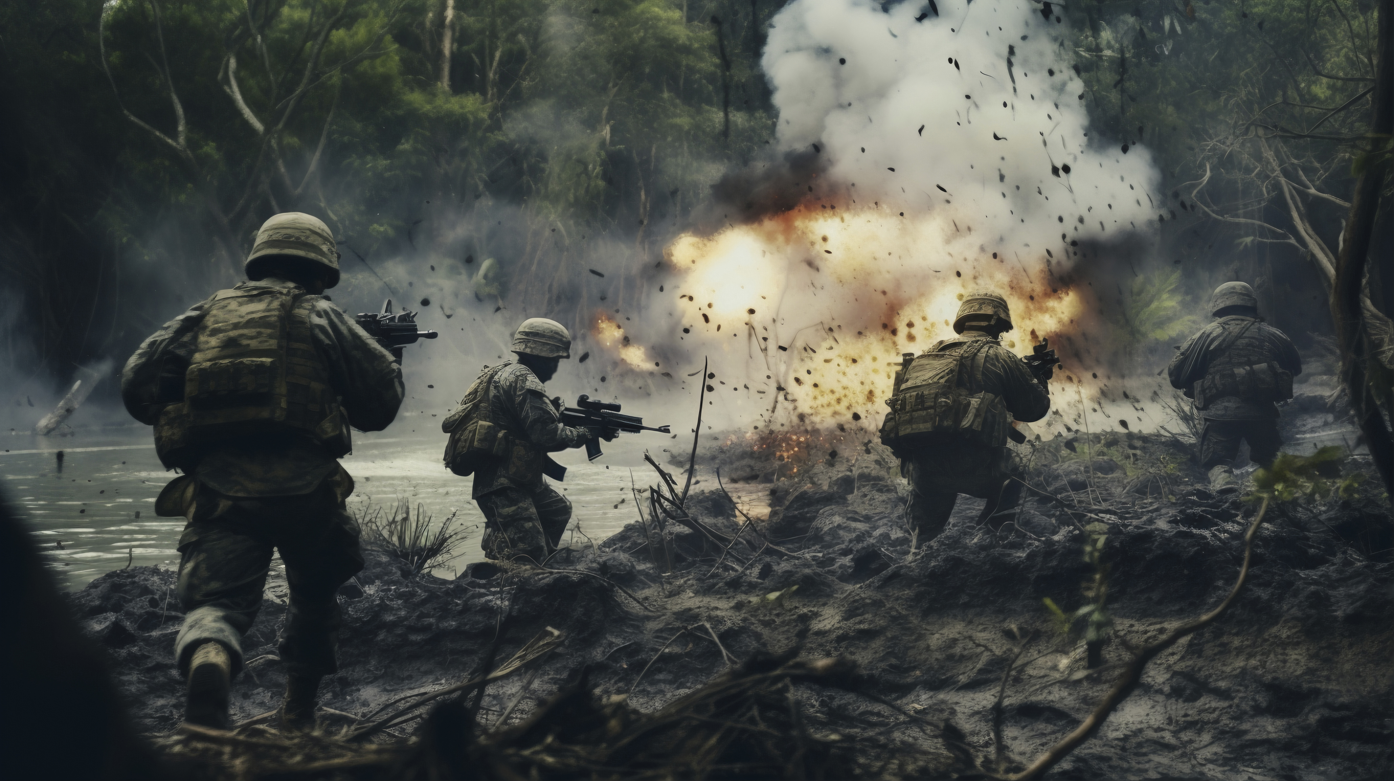 Full-shot-soldiers-fighting-war