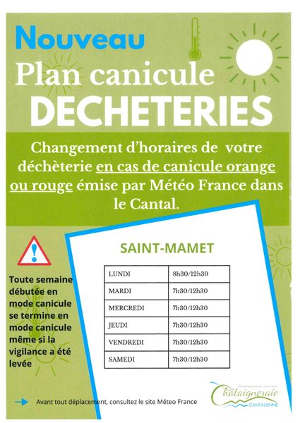 PLAN CANICULE DECHETERIES