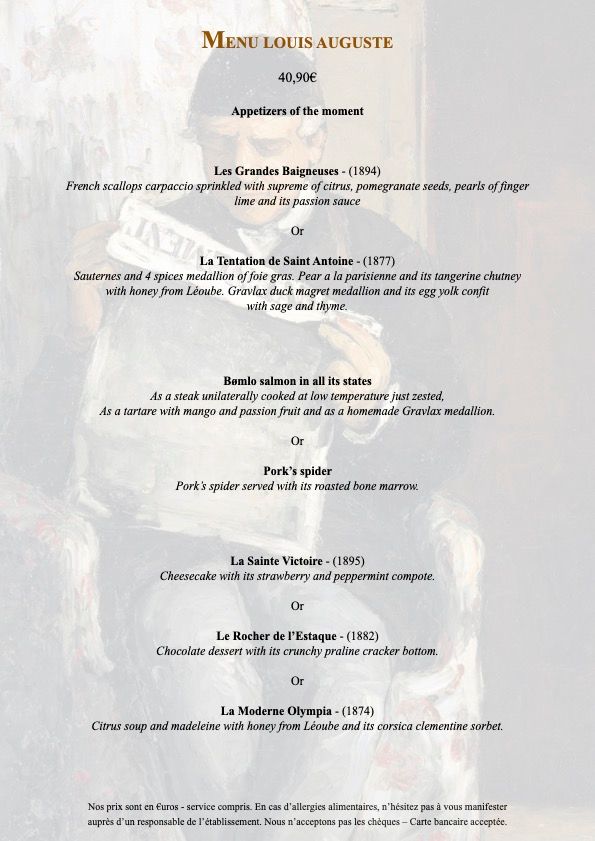 Summermenu 2024 menu