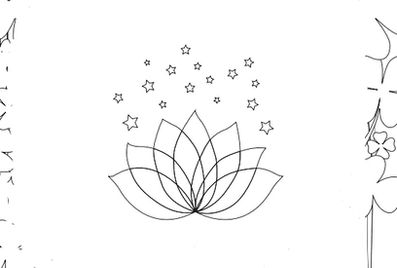 Cette image est un dessin de fleur de lotus surmontée d'étoiles. C'est le logo Mon Moment Magique, qui propose des ateliers bien être pour enfants.