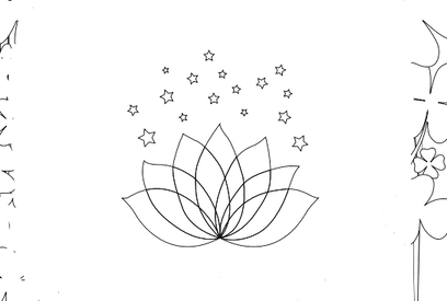 Cette image est un dessin de fleur de lotus surmontée d'étoiles. C'est le logo Mon Moment Magique, qui propose des ateliers bien être pour enfants.