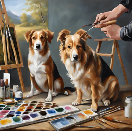 Les chiens et l'art