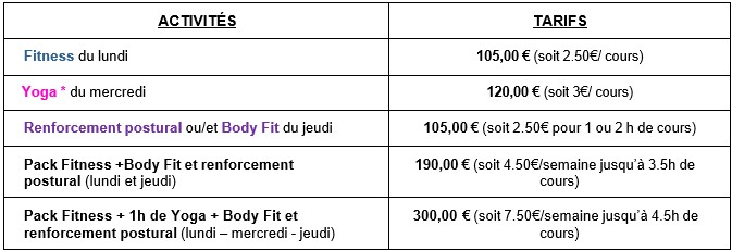 Tarifs-adherents