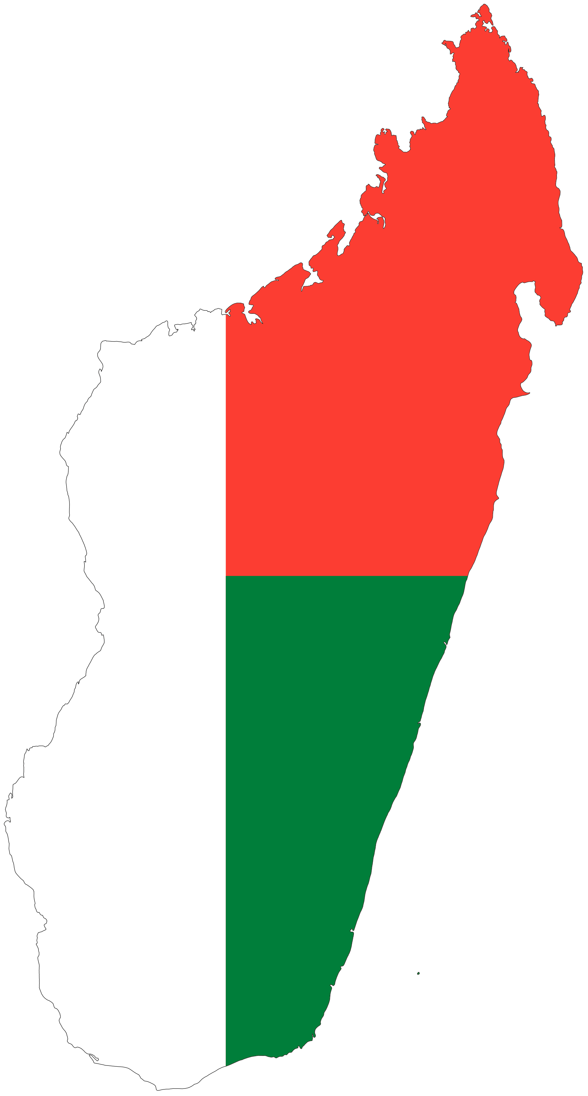 Madagascar flag map