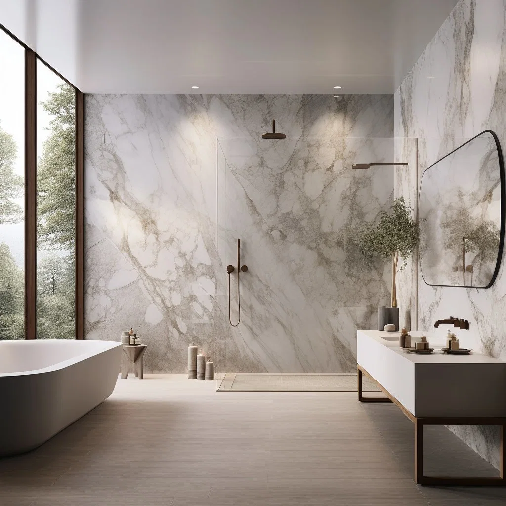Pvc marble wall cladding panels for wet room shower and bathroom