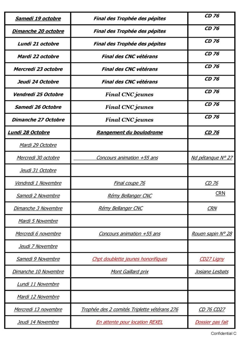 Calendrier boulodrome 2024 fin d annee conv 2