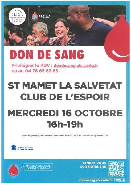 DON DE SANG ST MAMET LA SALVETAT