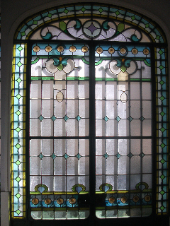 Vitrail porte d entree sous le soleil
