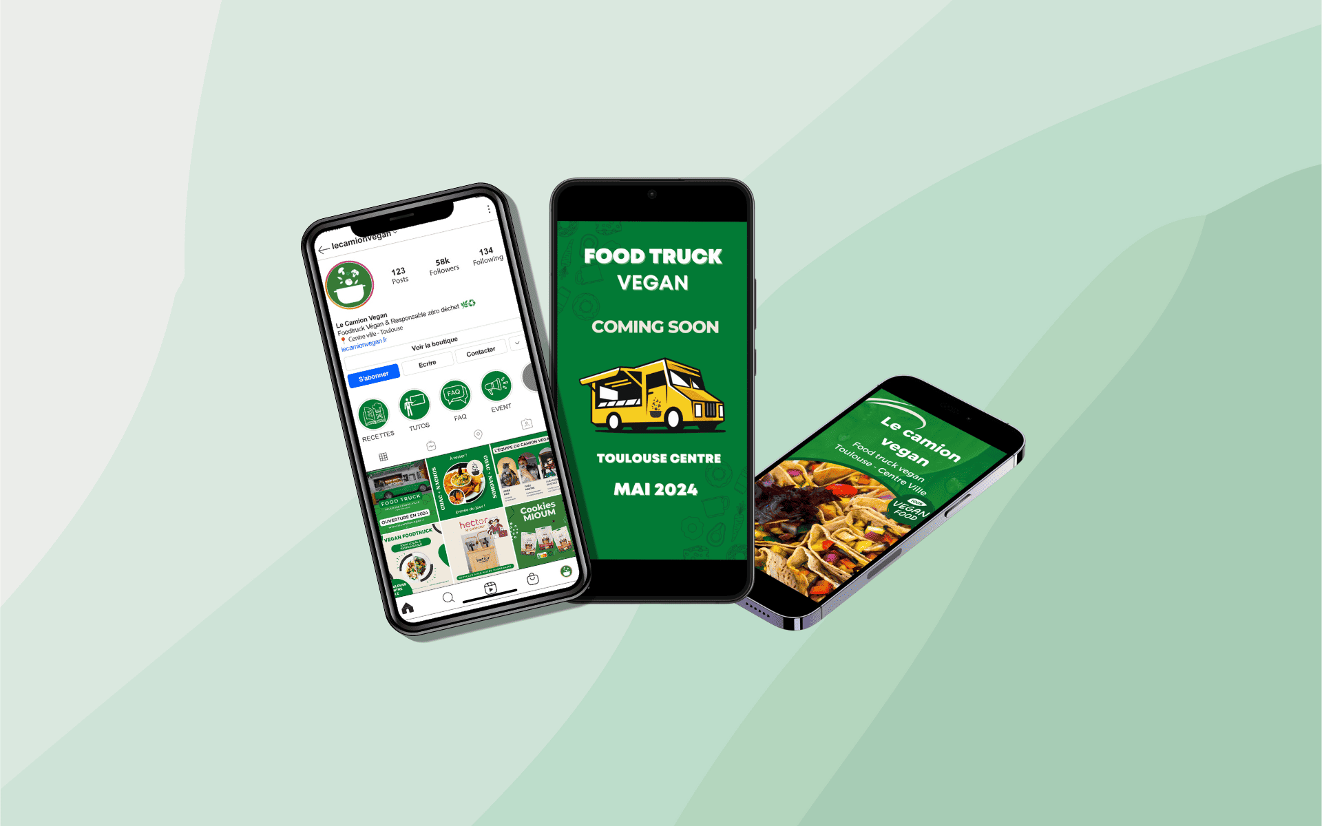 Camion vegan mock up reseaux sociaux