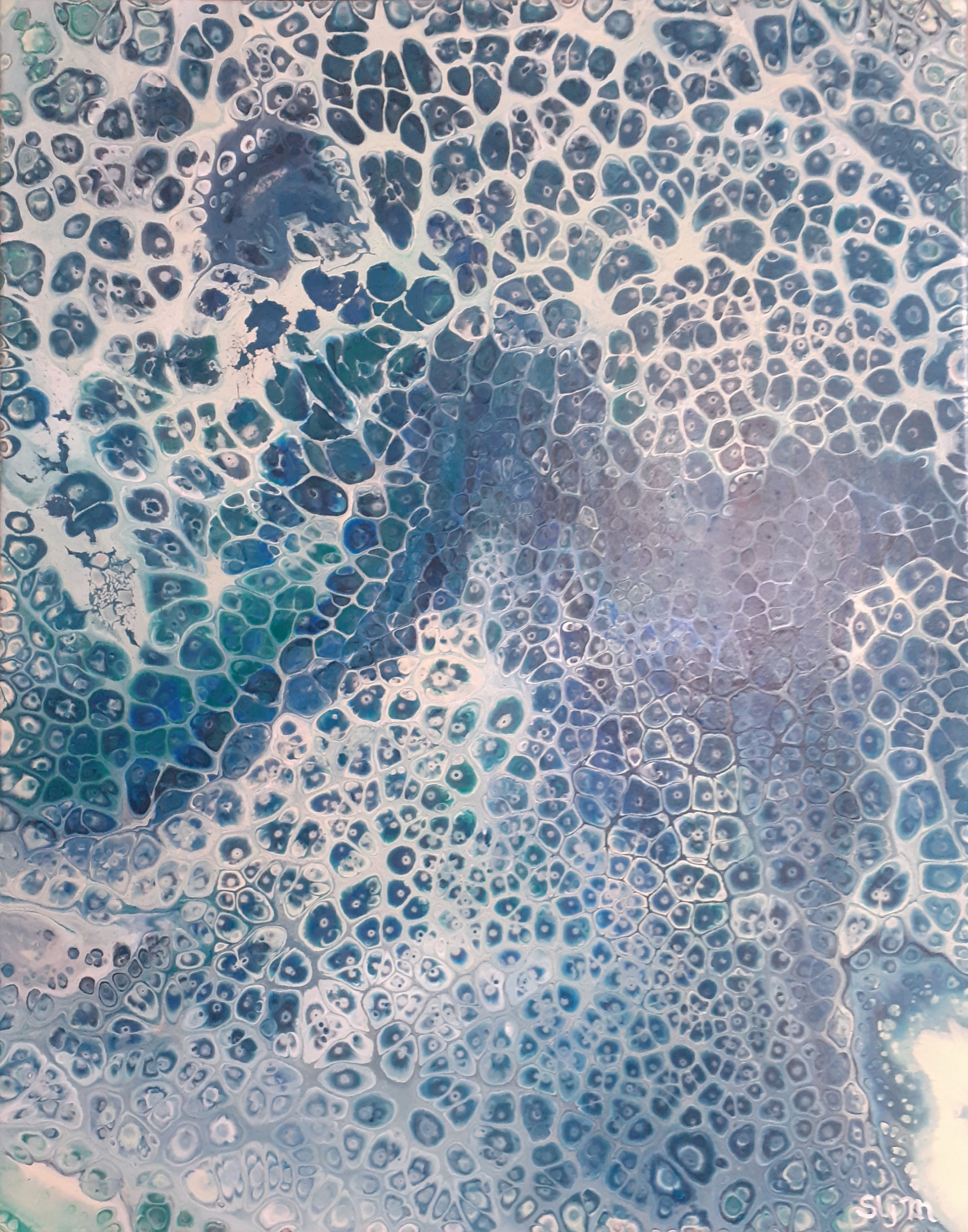 Blue Lagoon, 50 x 40, Acrylique fluide sur toile