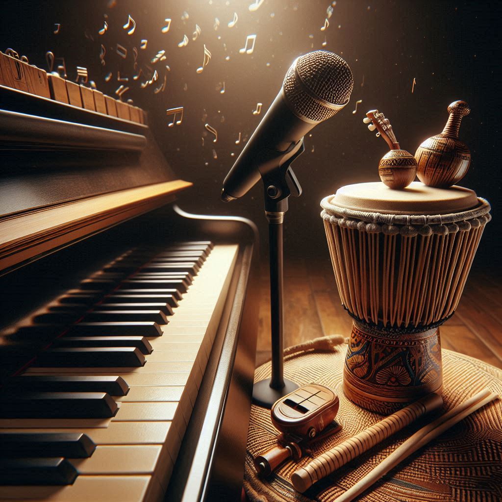Piano-micro-percussions-africaines-notes-de-musiques-lumiere