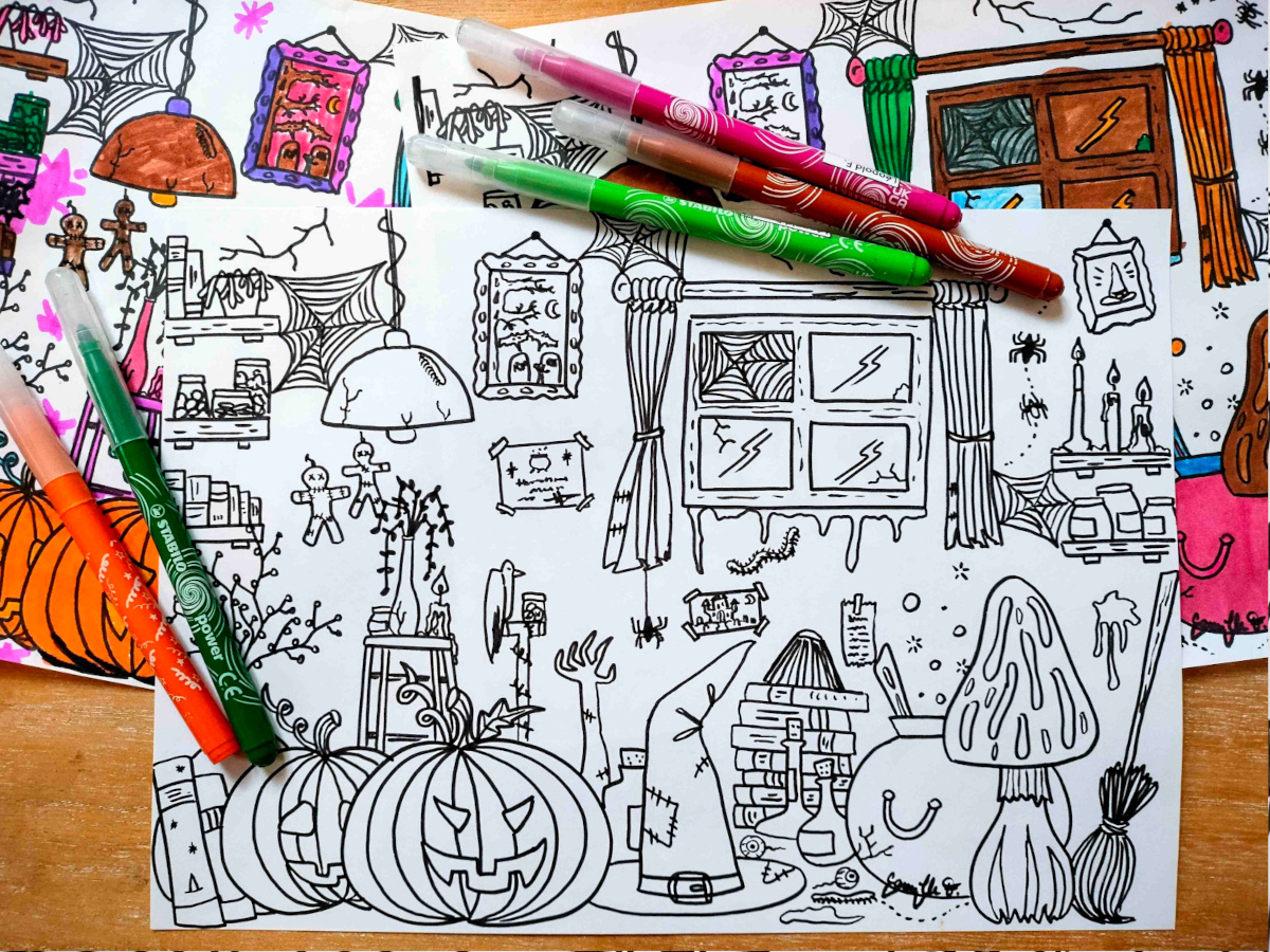 Donnez des couleurs à l'antre de la sorcière : Un coloriage d'Halloween exclusif !