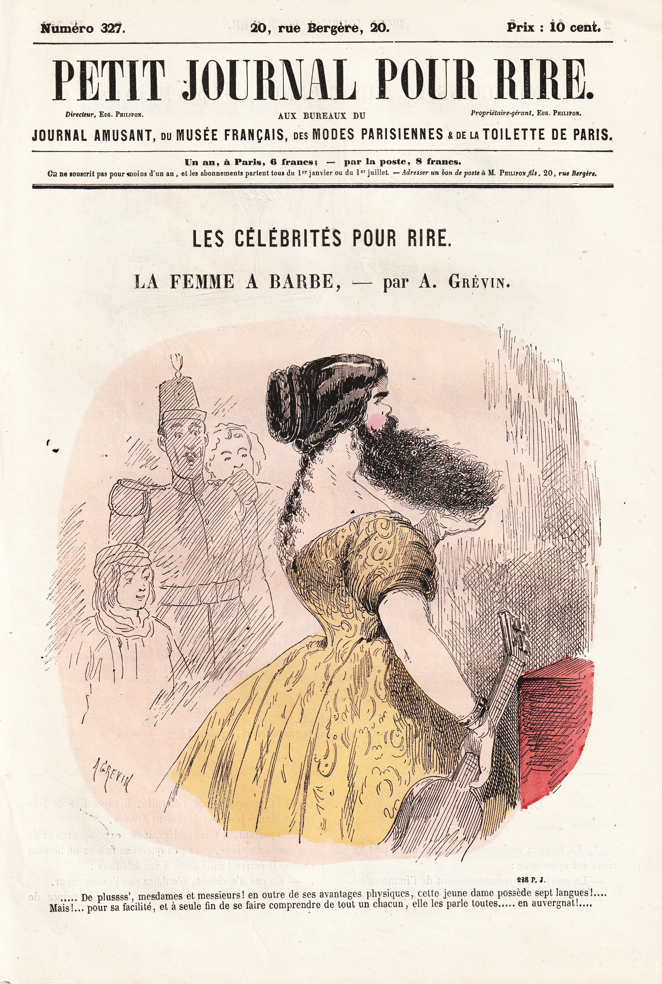 Grevin la femme a barbe petit journal pour rire n 327