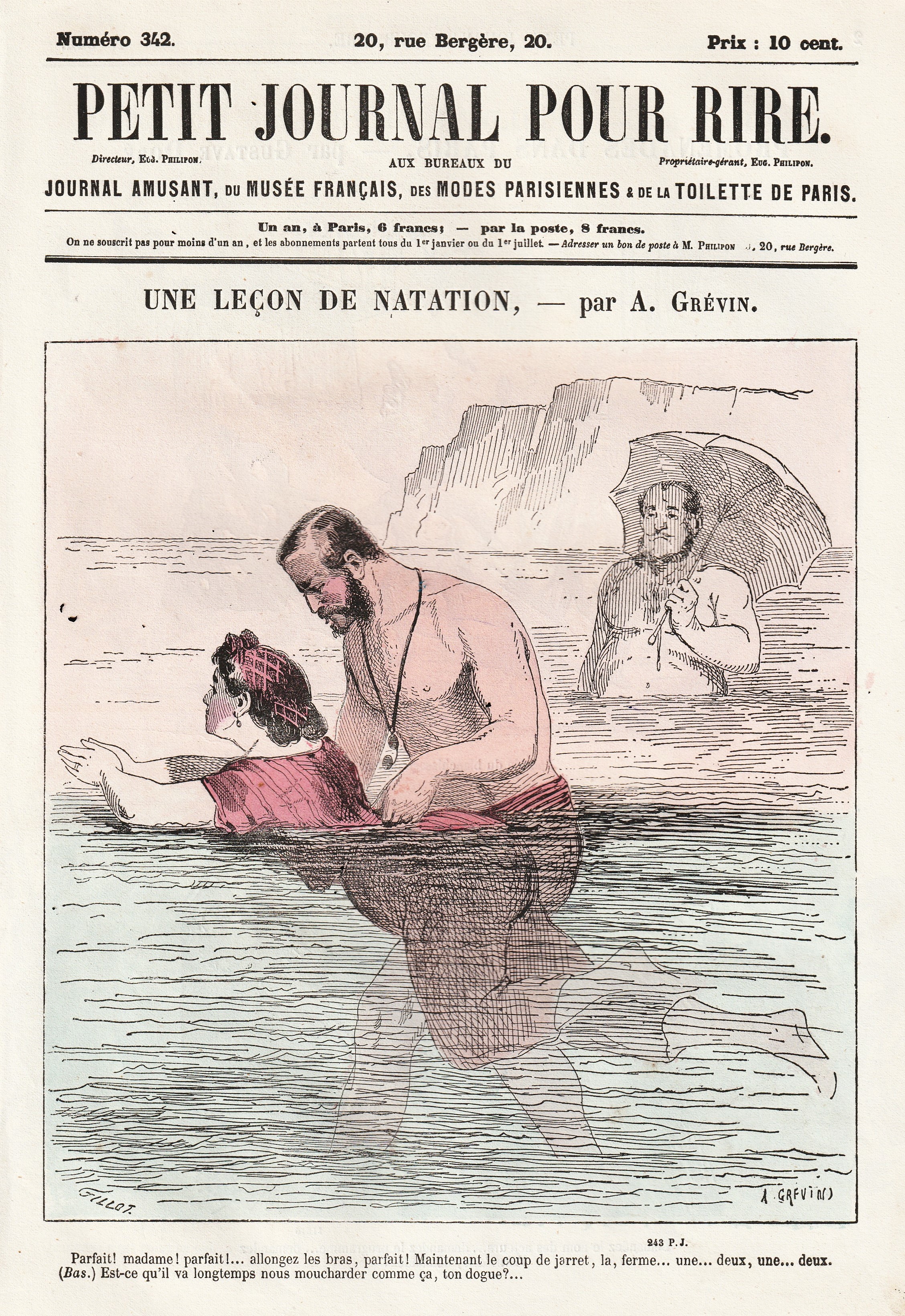 Grevin une lecon de natation petit journal pour rire n 342