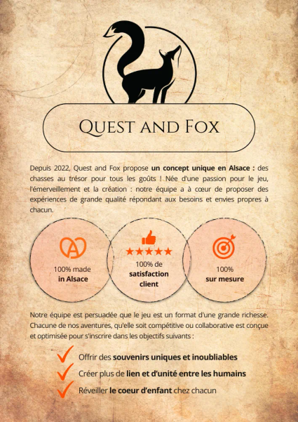 Découvrez Quest and Fox, entreprise spécialisée dans la création d'événement original.