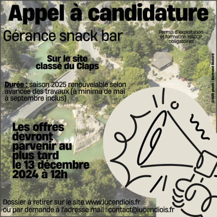 Appel candidature snack du claps vdef