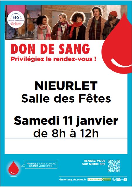 Don du sang 11 janvier