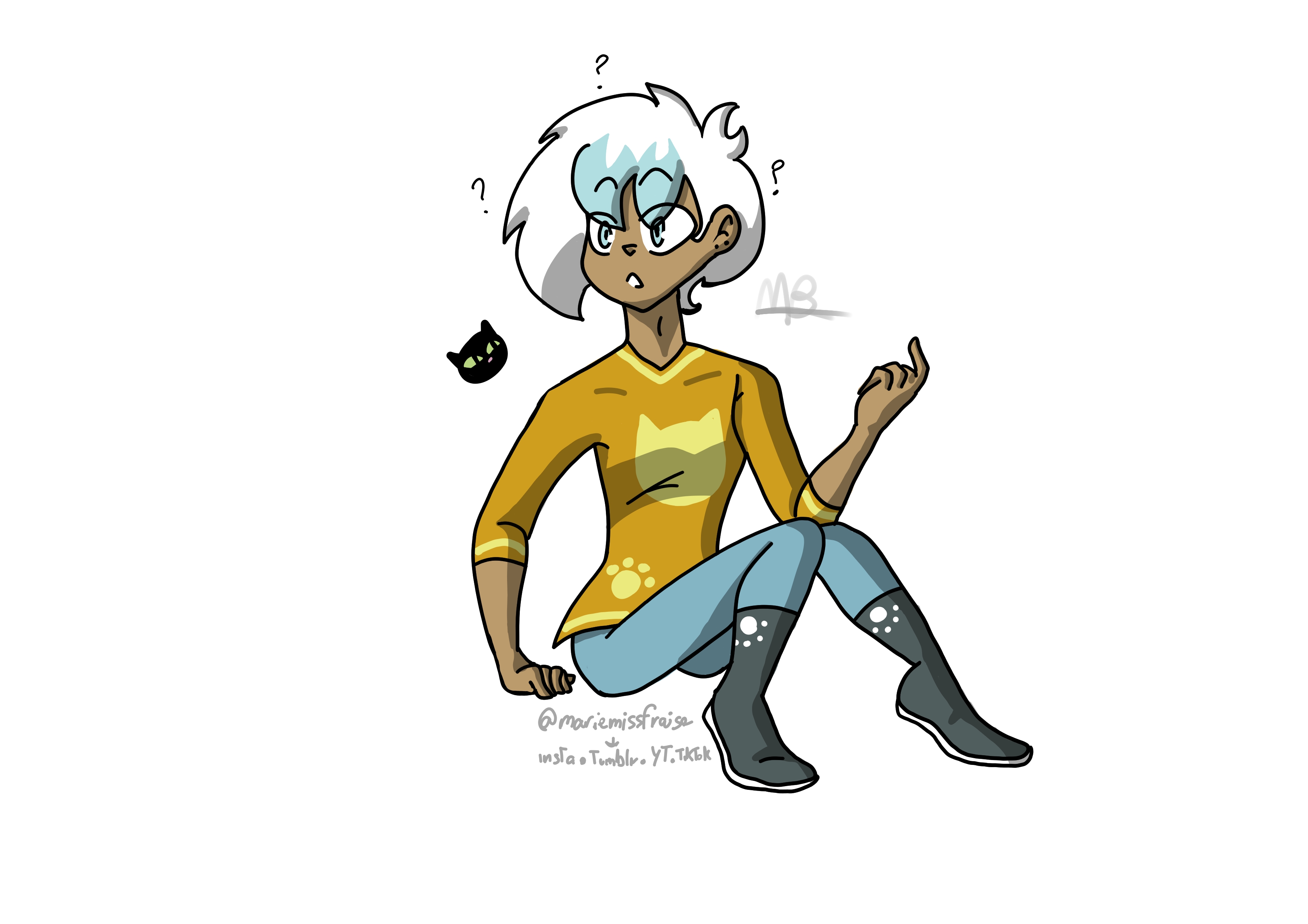 Fille cheveu bleue