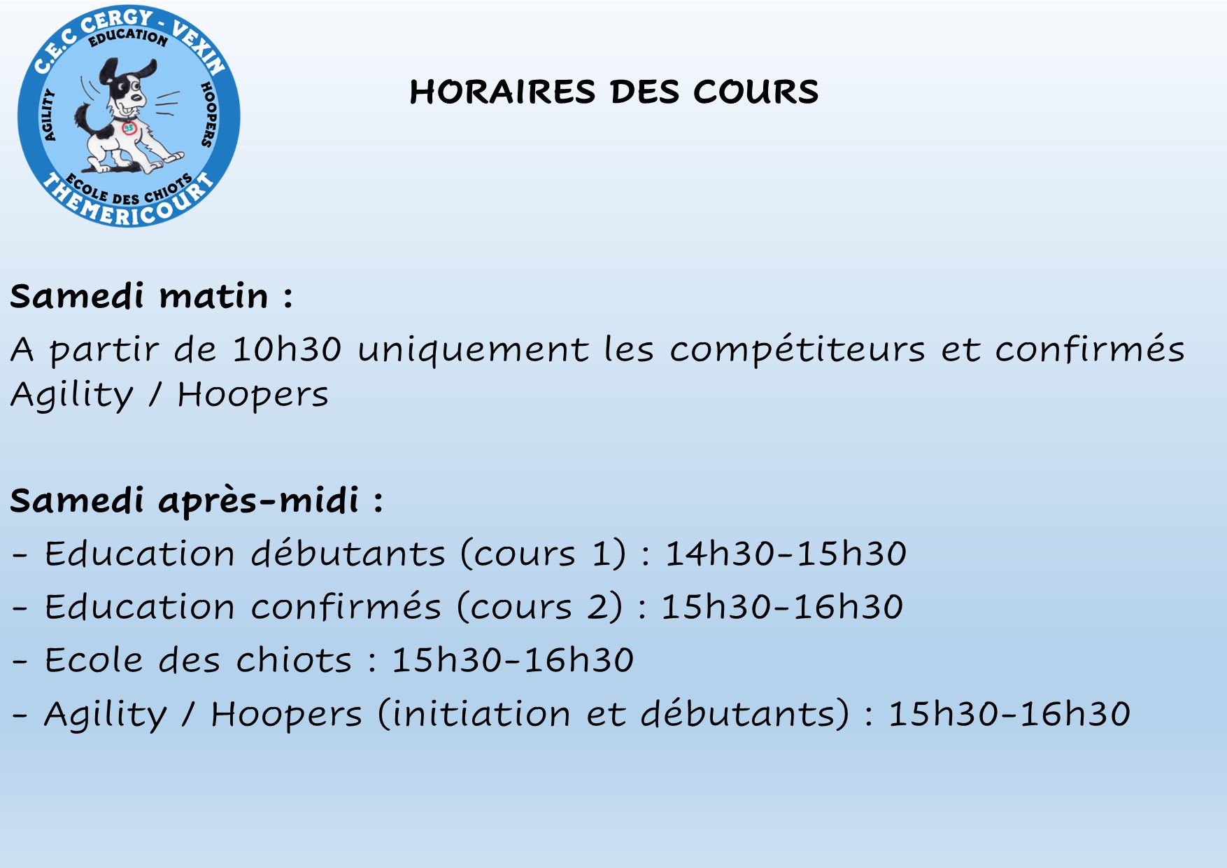 Horaires-club