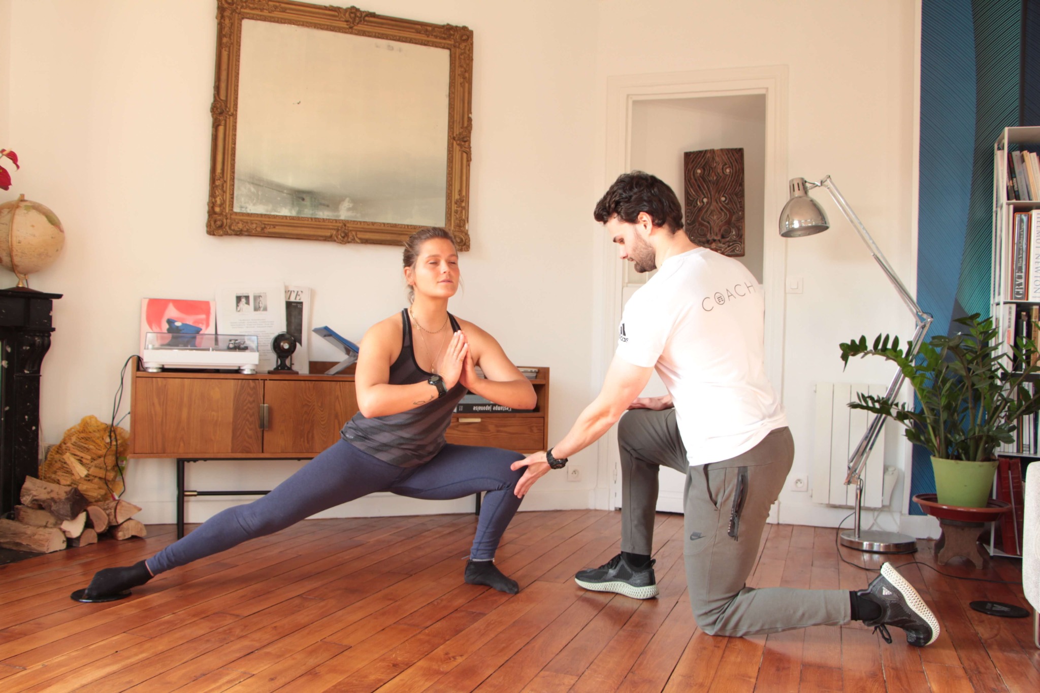Personal trainer Paris - coaching sportif à domicile, fente latérale