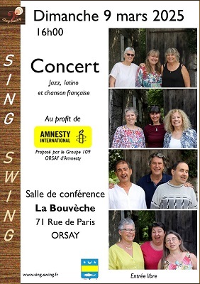 Concert Sing Swing le 9 mars 2025 à Orsay (91)