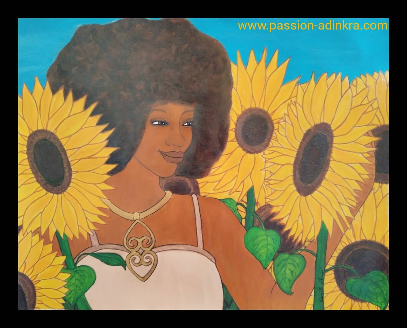 "Kekeli" by Ornella Ayivi. Acrylic paint on paper (2024)