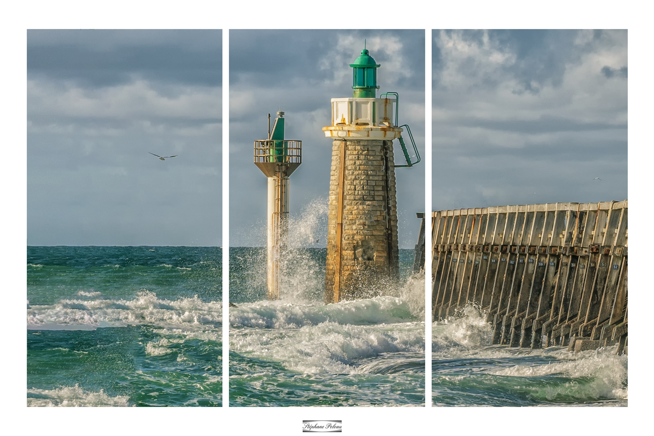 Phare de capbreton triptyque 60x40 1