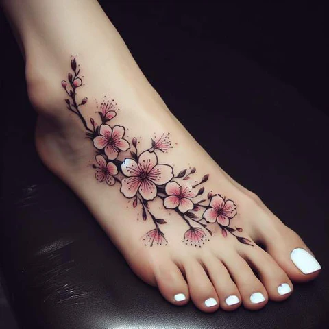 Cherry Blossom Foot Tattoo 2 480x480