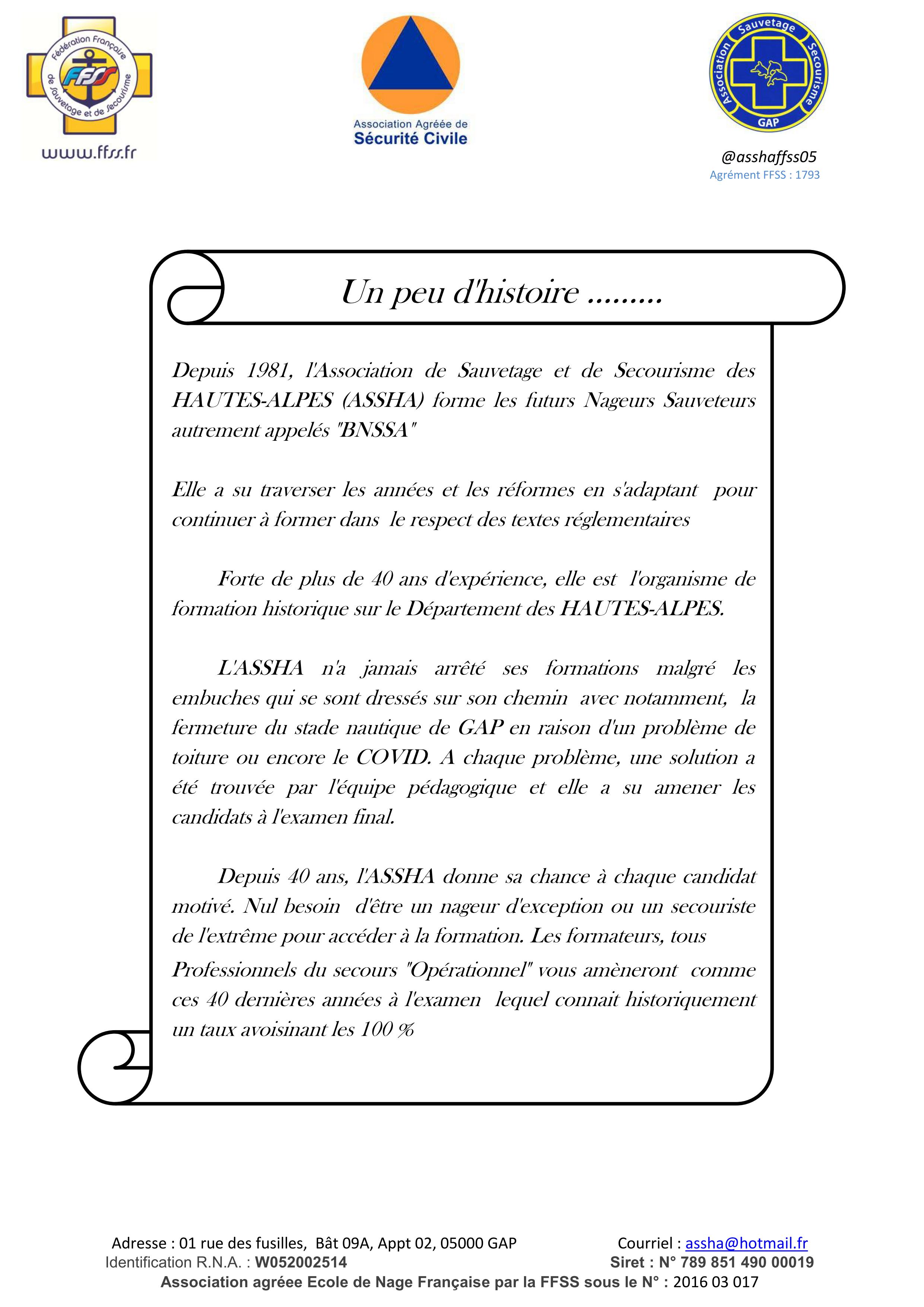Histoire BNSSA GAP