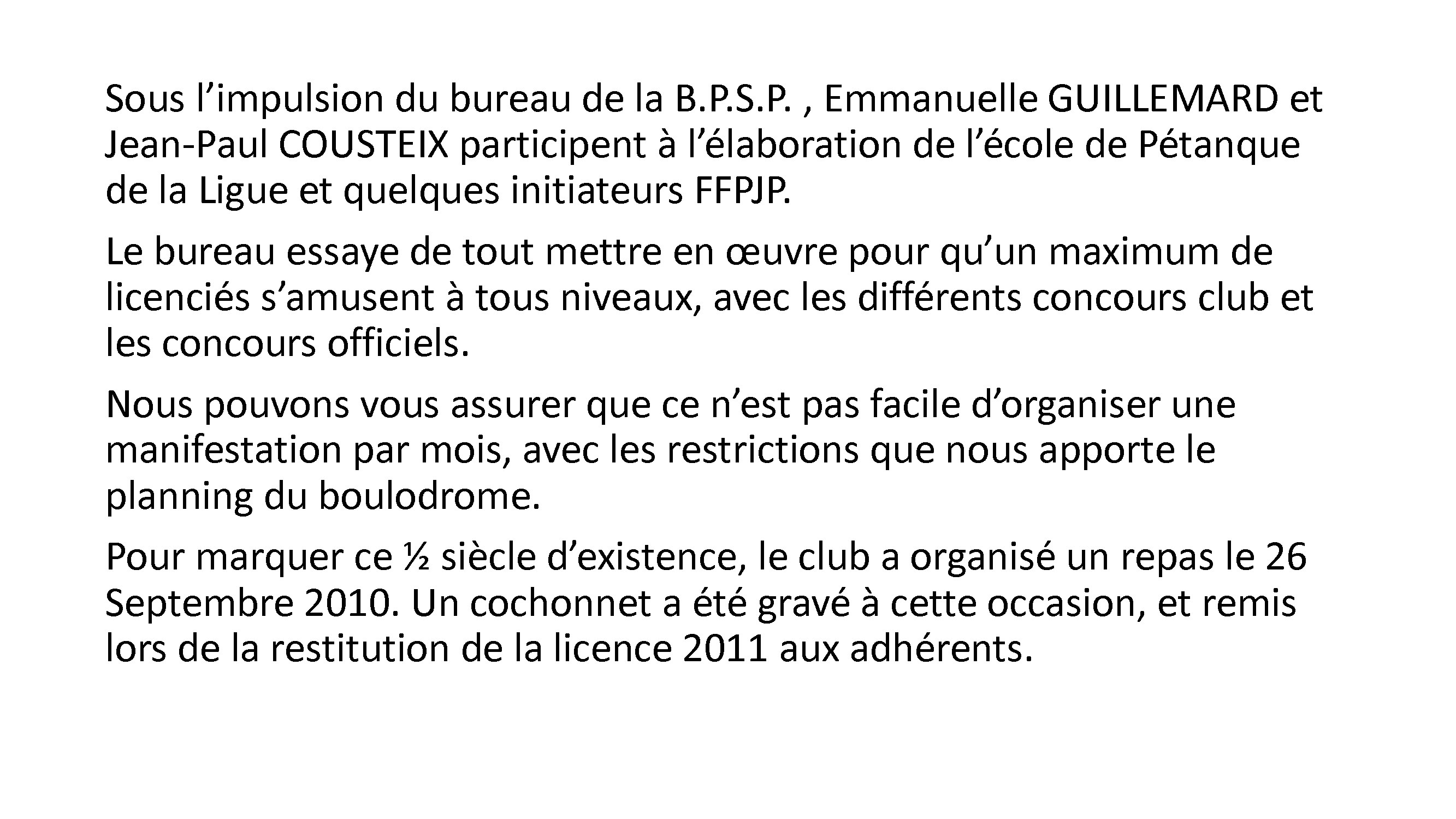 Historique d un club bpsp conv 14