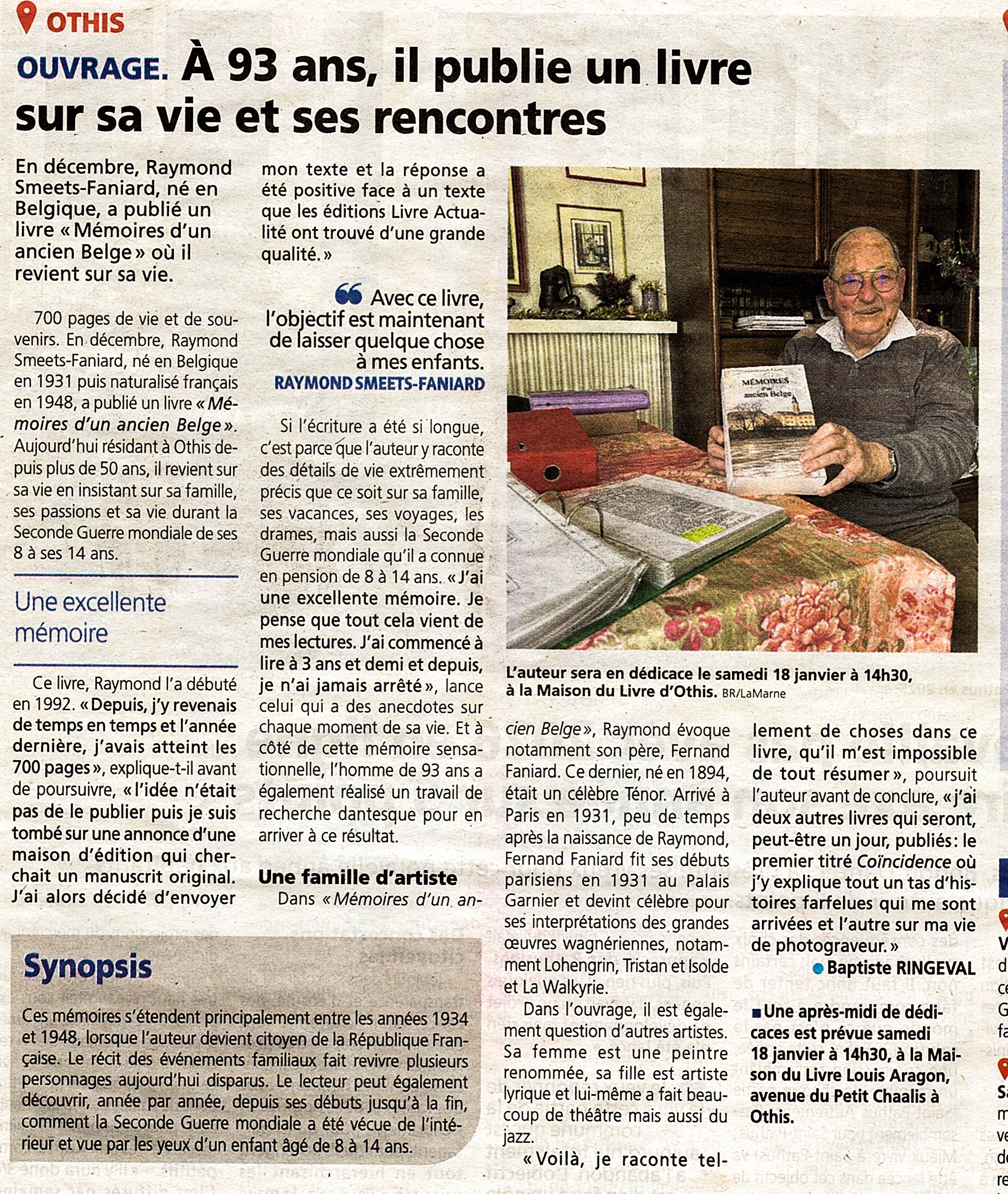 ARTICLE DE PRESSE DANS LE JOURNAL LA MARNE