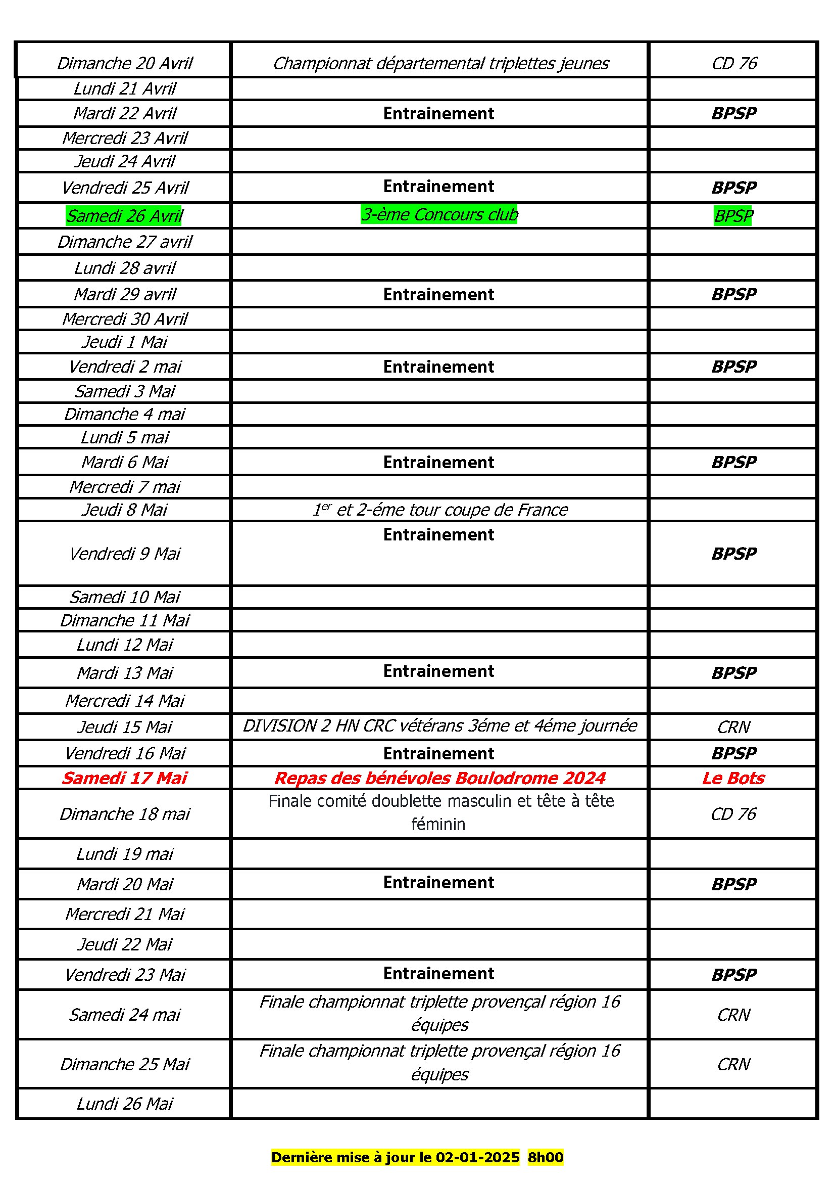 5 calendrier boulodrome 2025 maj 02 01 2025 conv 5