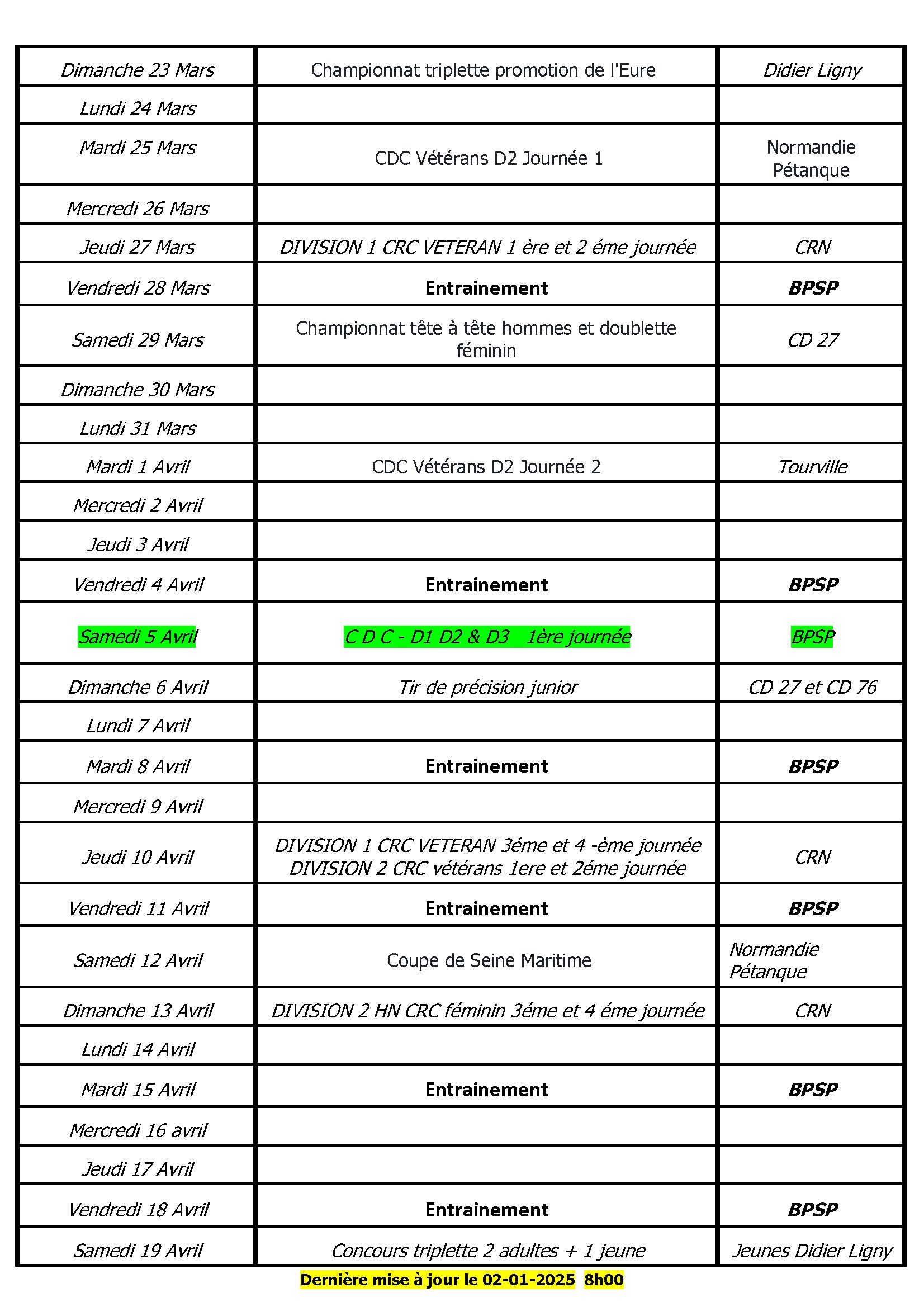 4 calendrier boulodrome 2025 maj 02 01 2025 conv 4