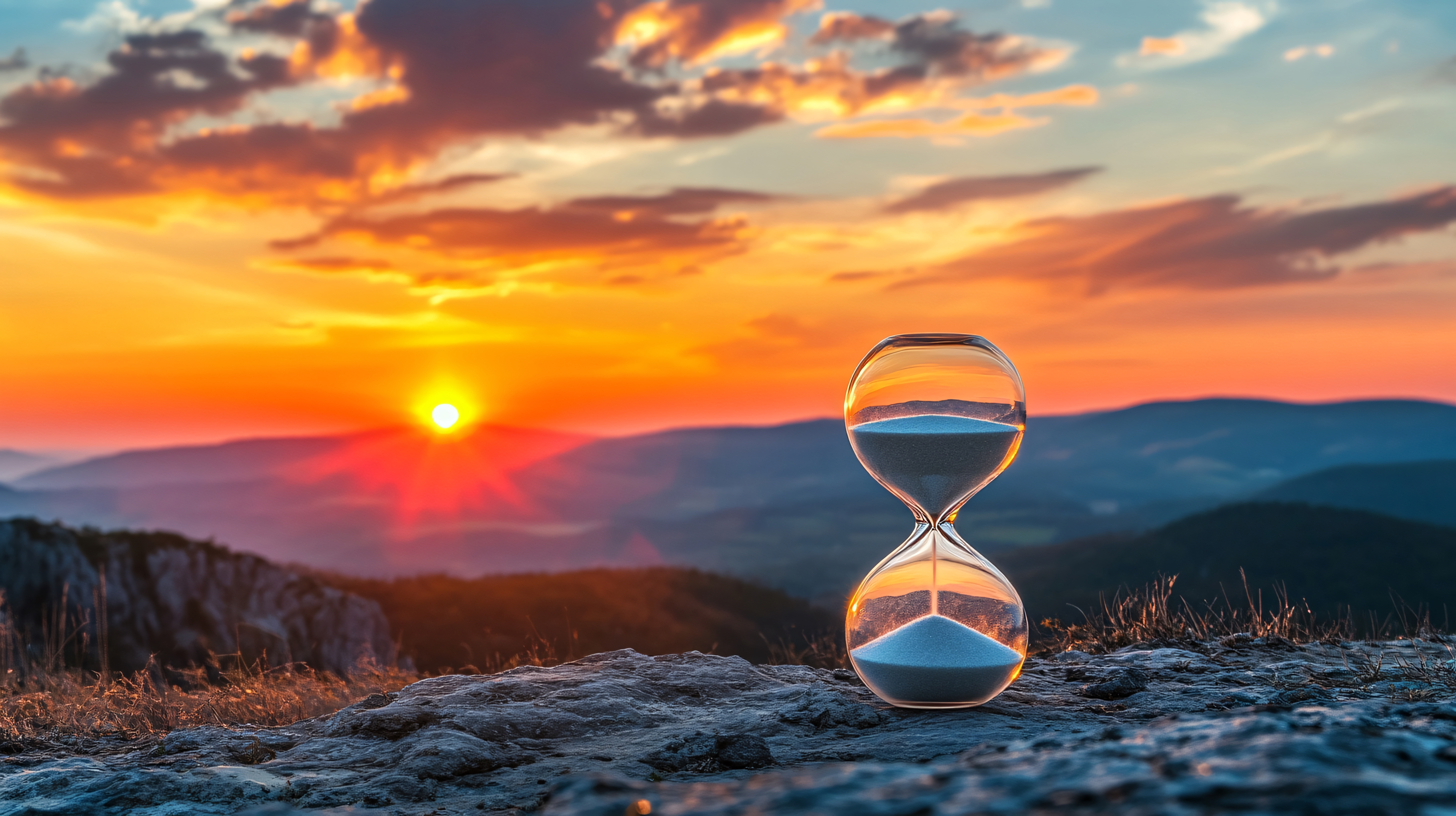 Vecteezy the-fleeting-passage-of-time-in-a-golden-hourglass-design 55138072