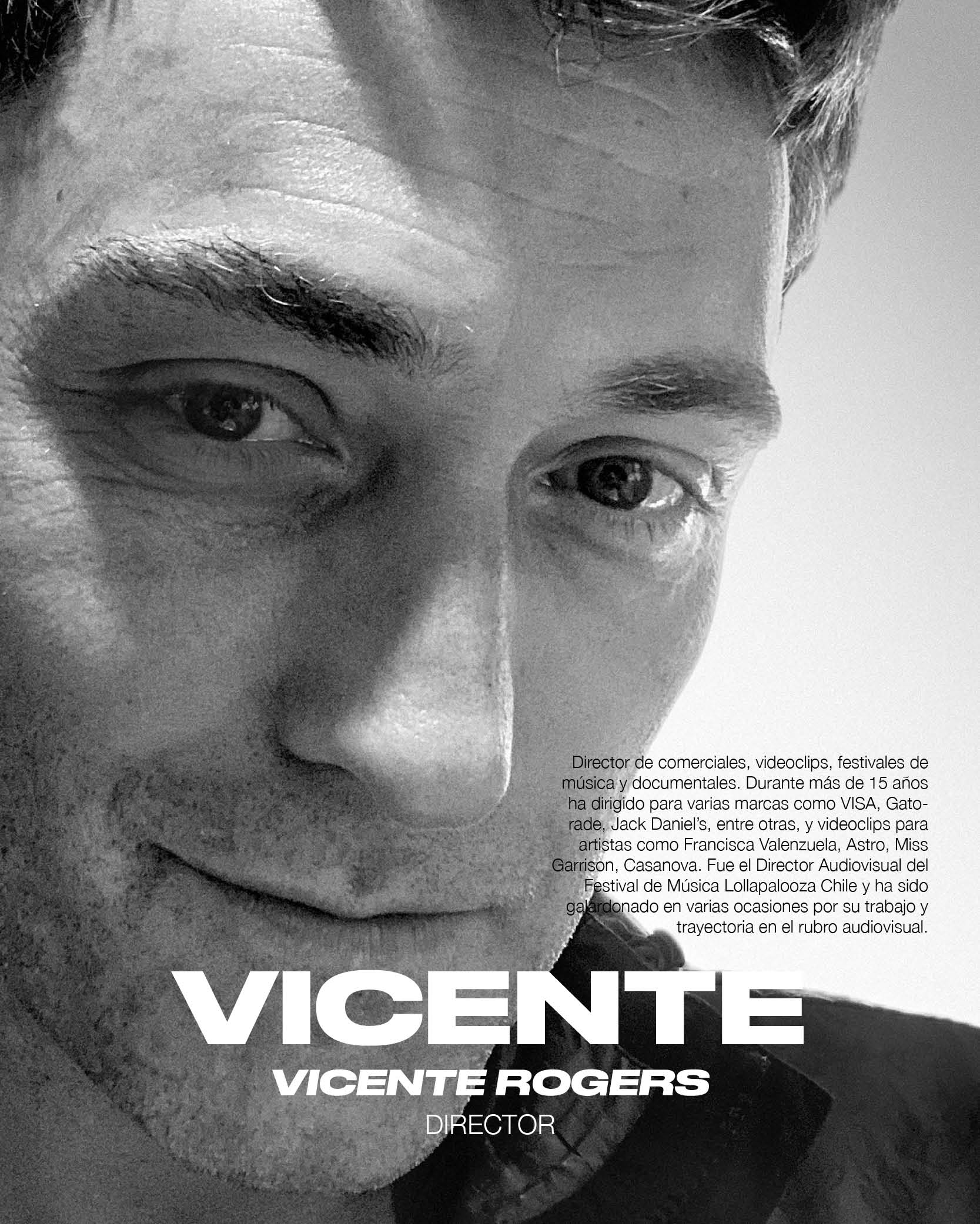 Retrato en primer plano de Vicente Rogers.