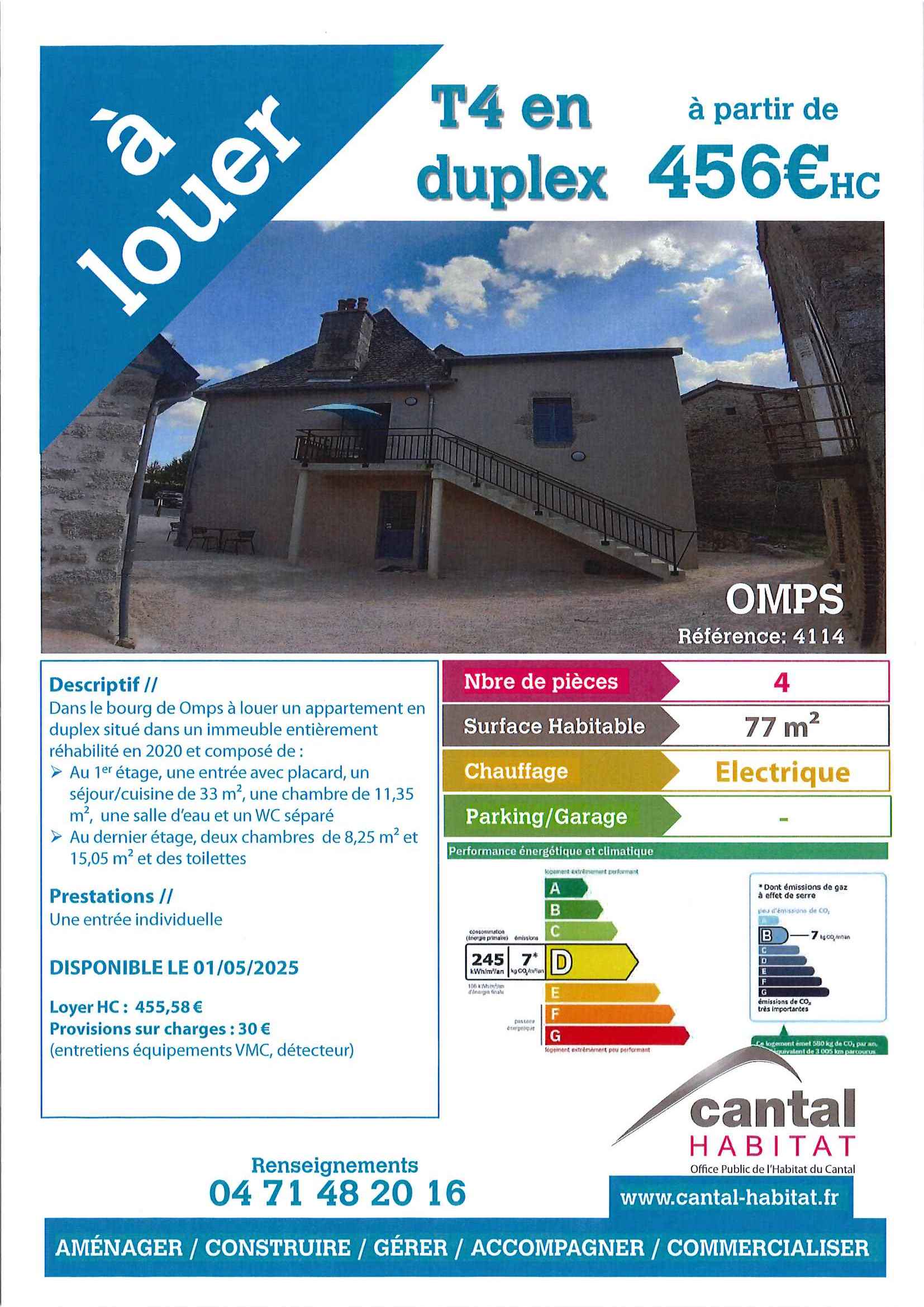 OMPS T4 EN DUPLEX A LOUER 