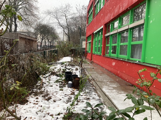 Garten schnee