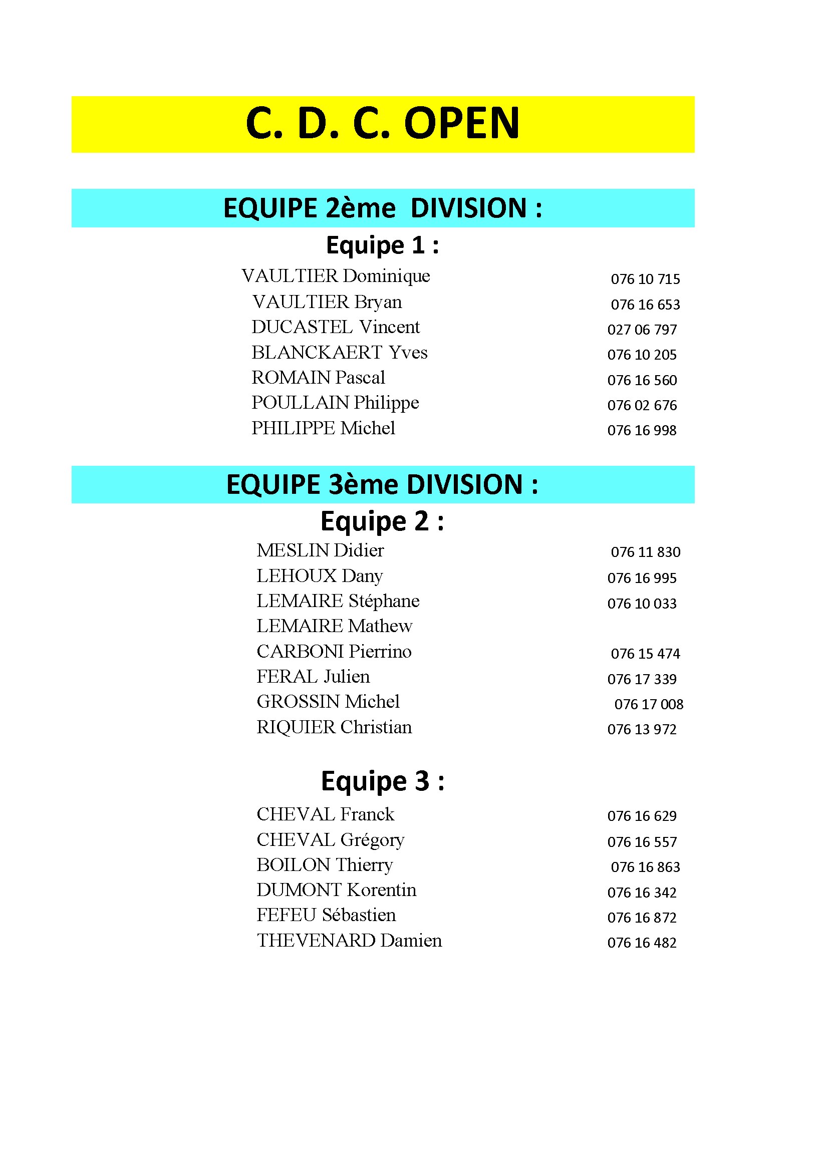 Cdc 1 et 2eme division conv 1