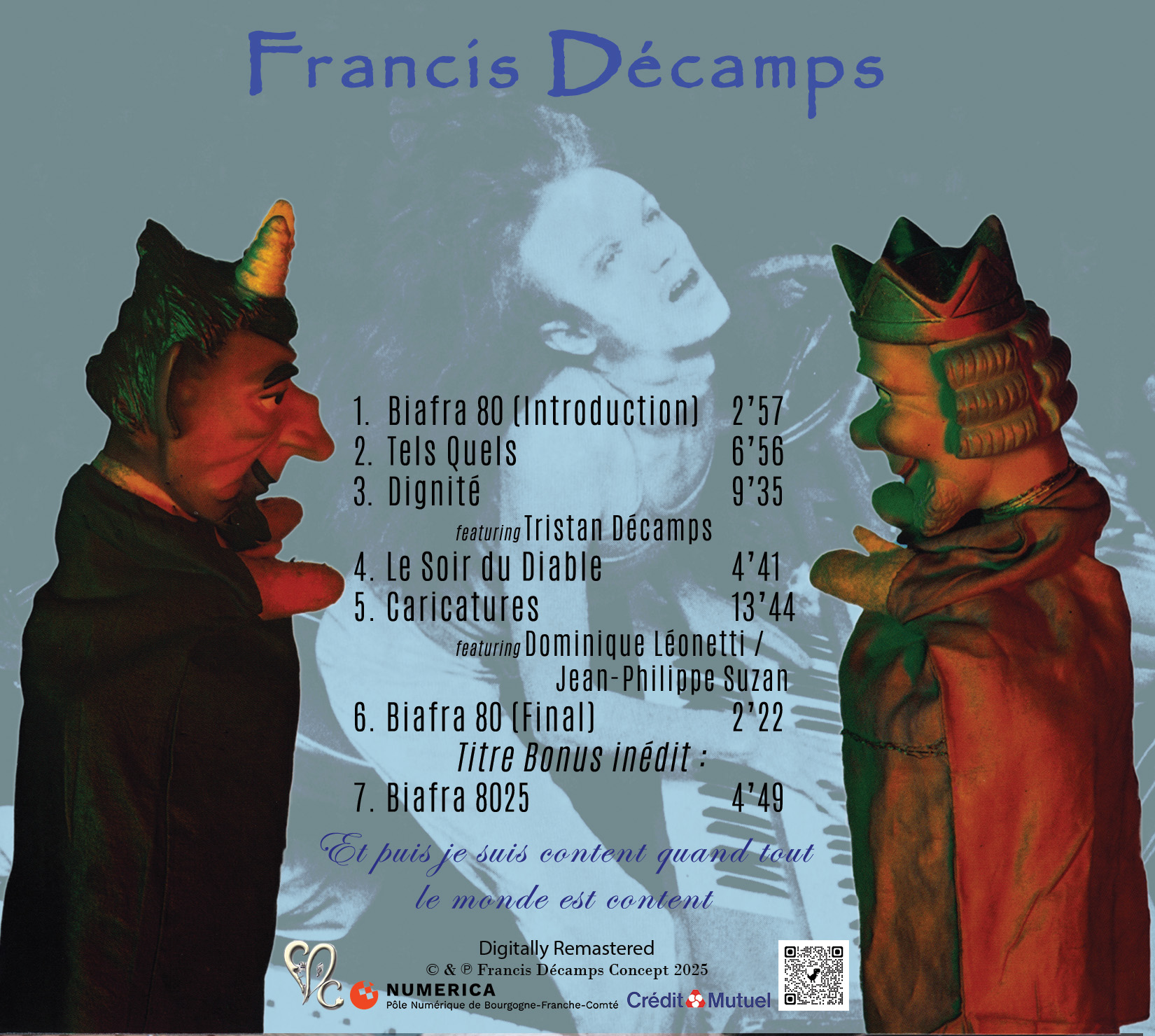 Francis Décamps CD Revisite Caricatures remaster + Bonus Biafra 8025 verso
