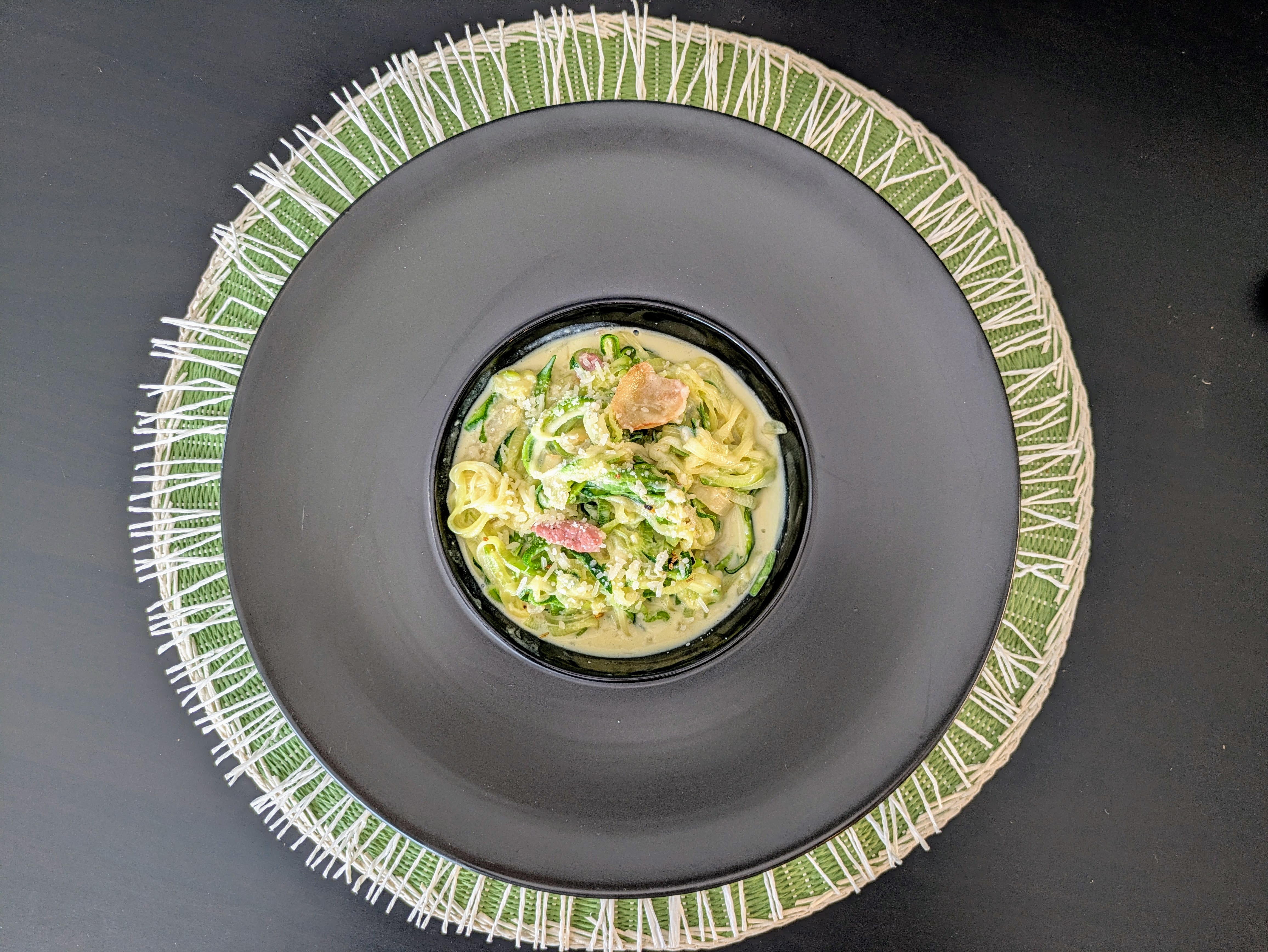 Courgettes façon carbonara