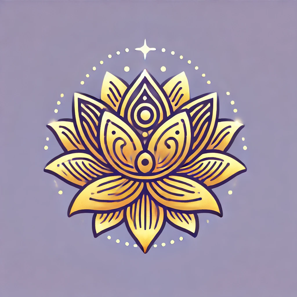 lotus doré, symbolisant la pureté, l’éveil et l’illumination spirituelle