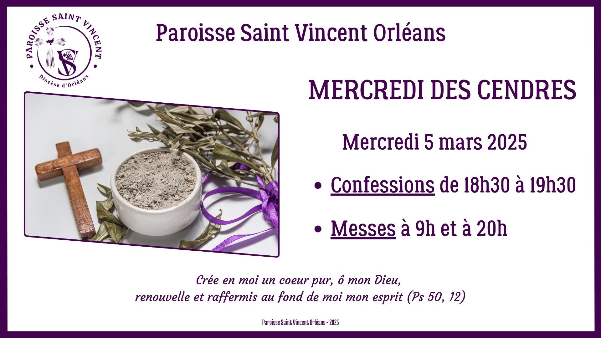 Mercredi des cendres 2025 st vincent orleans 2