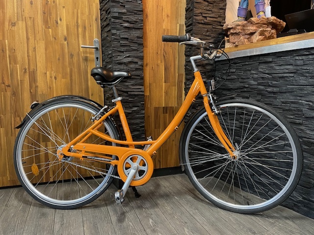velo ville arcade aluminium orange 28 pouces 5 vitesses nexus taille de 1M52 a 1M80 prix 290 euro