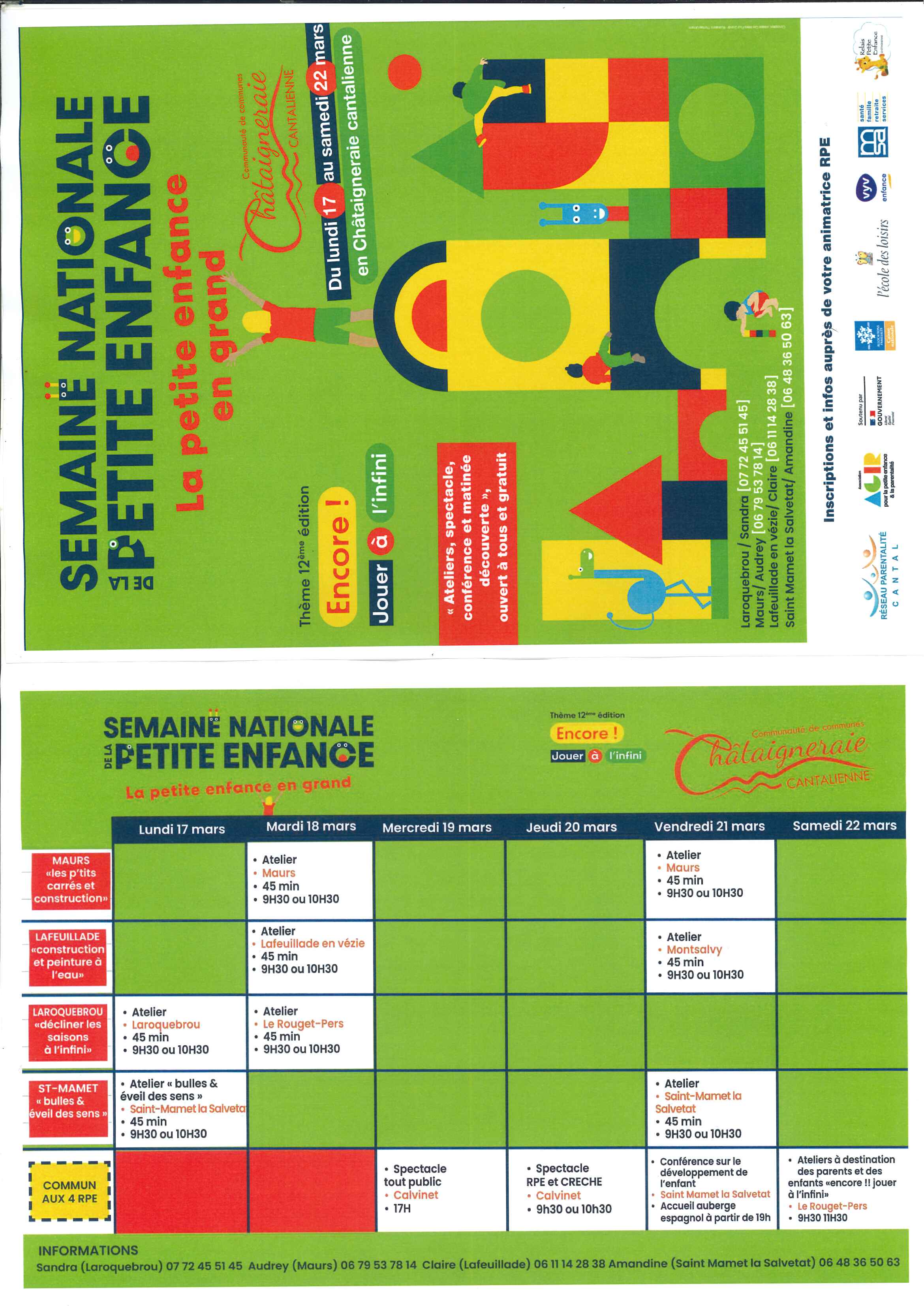 SEMAINE NATIONALE DE LA PETITE ENFANCE