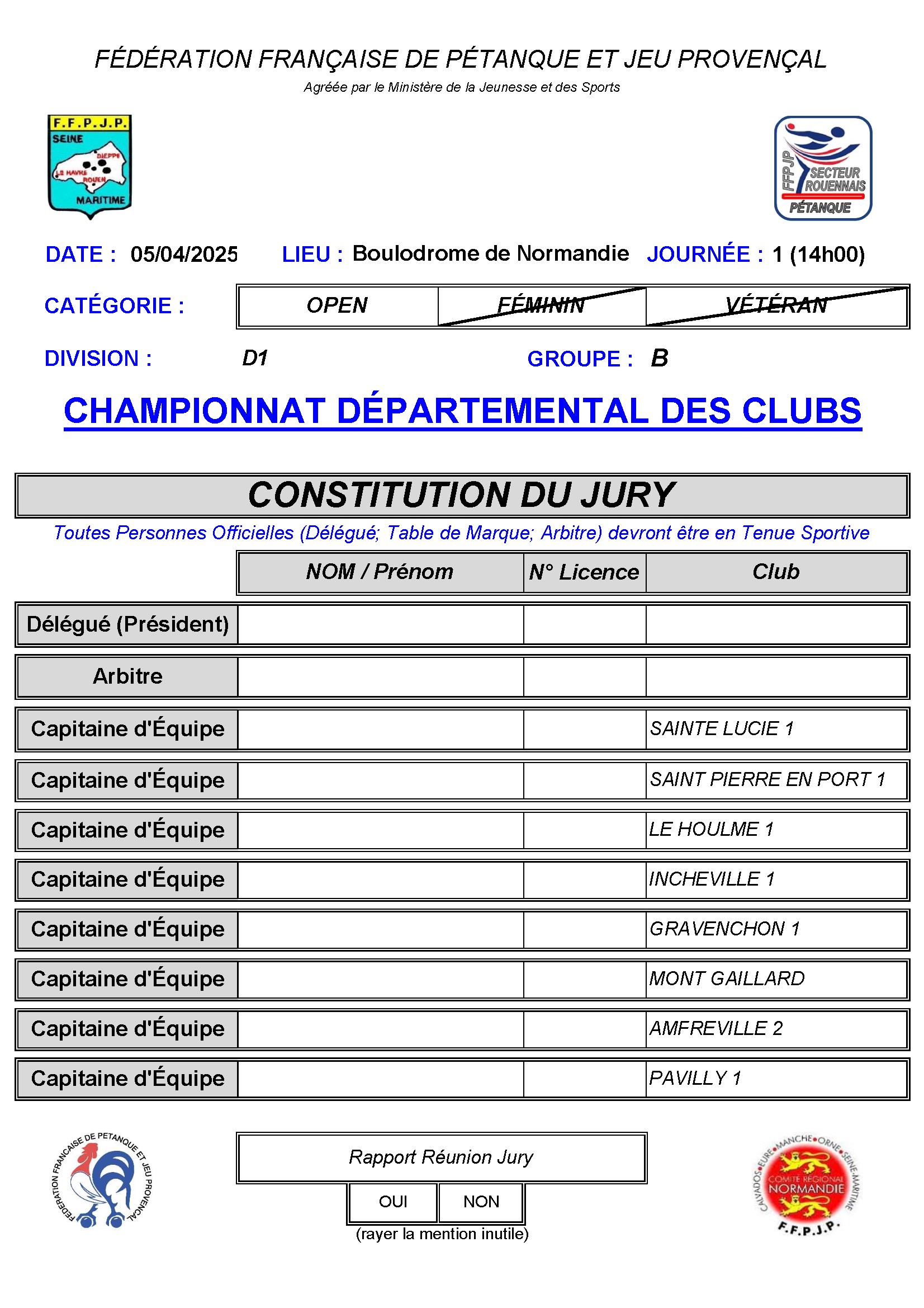 Jury open d1 groupe b journee 1 conv 1