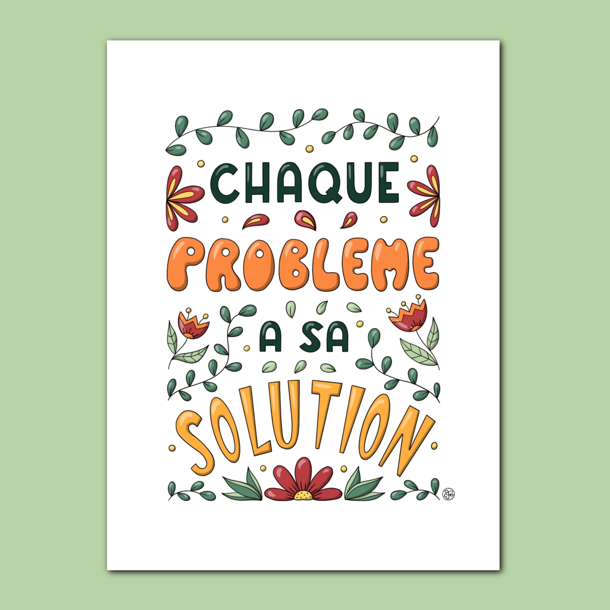 Affiche chaque probleme a sa solution 